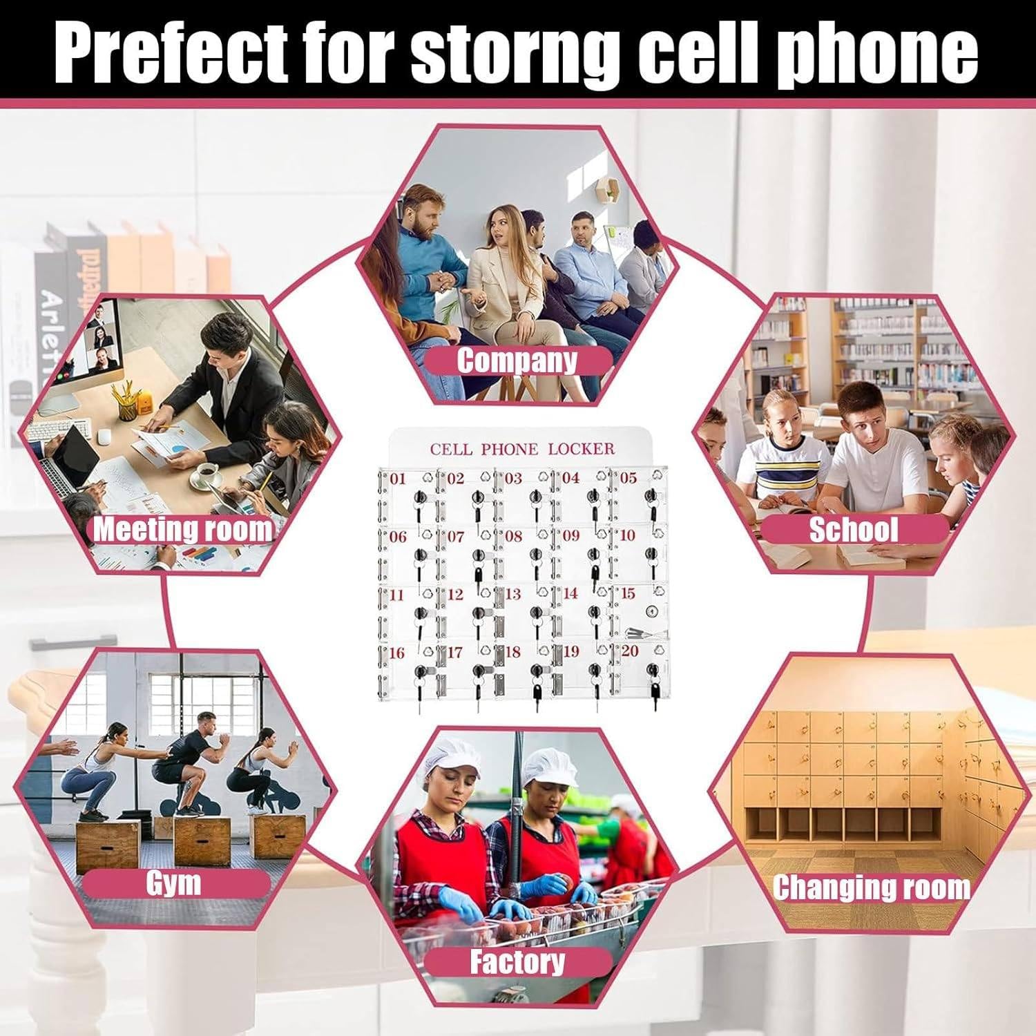 Armadietto trasparente per aule Stora con serratura Handy nizer per gli accessori 80 slot Soluzione sicura da scrivania ideale per insegnanti e studenti