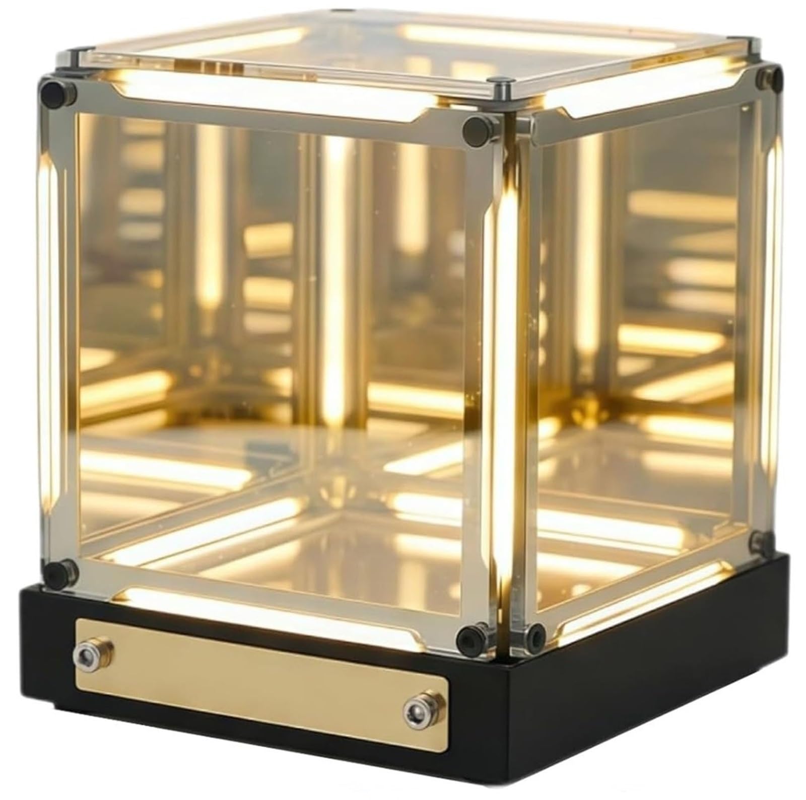 HUFENYU Infinite Space Abyss Lamp 4D Tesseract Cube Infinite Space Abyss Light Touch Dimmable Infinity Mirror Cubes Rechargeable LED Hyper Cube Night Light(Warm)