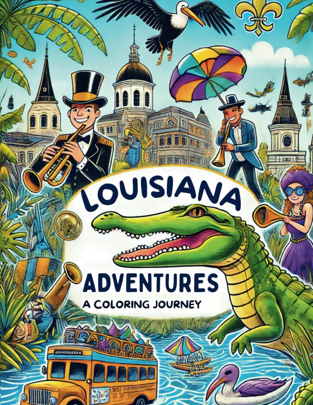 Louisiana Adventures: A Coloring Journey (US States Coloring Adventure)