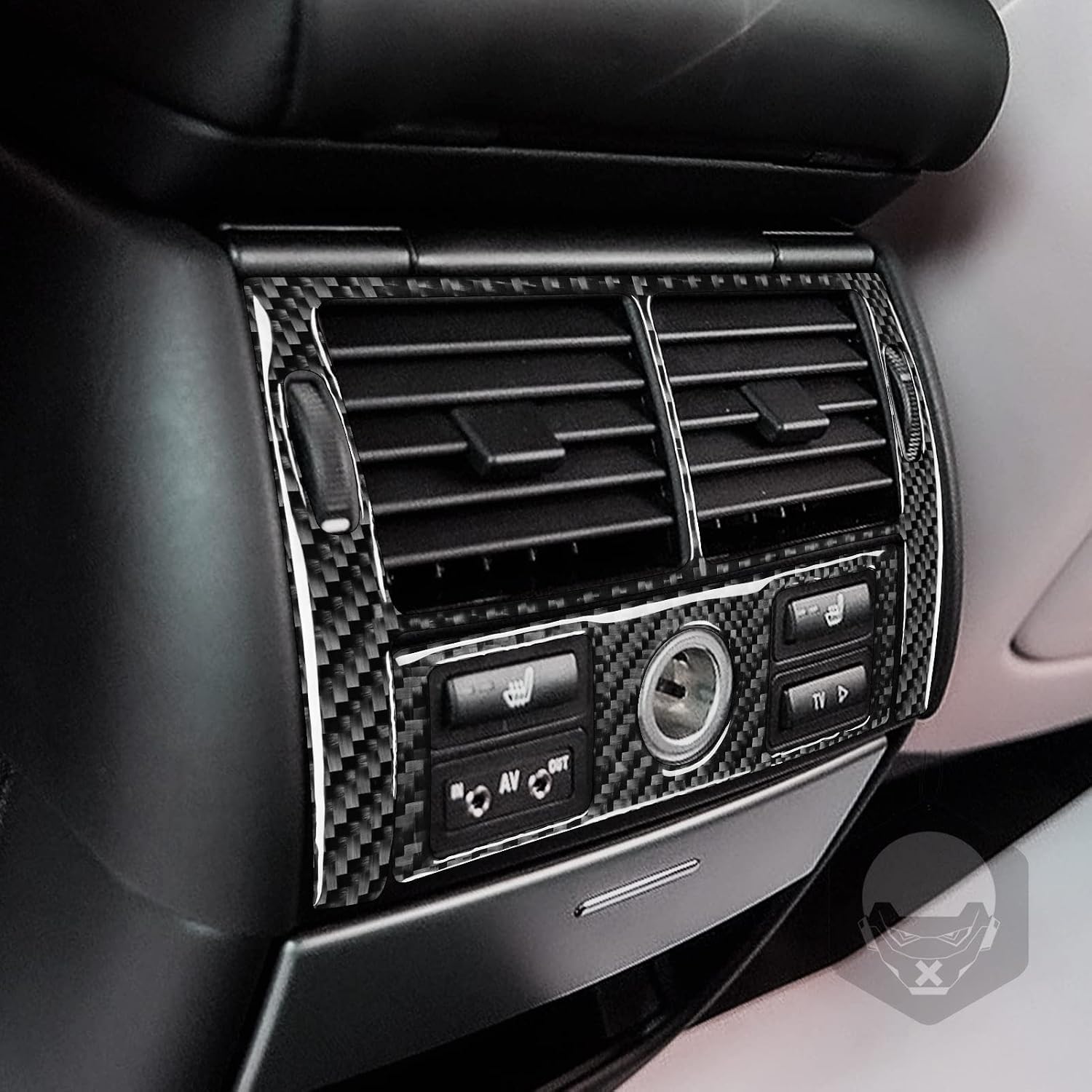 Carbon Fiber PC Vinyl Cover Trim Sticker Accessories Decoration Compatible with BMW X5 E53 2000-2006 (Rear Dashboard Instrument Panel 17, Black)