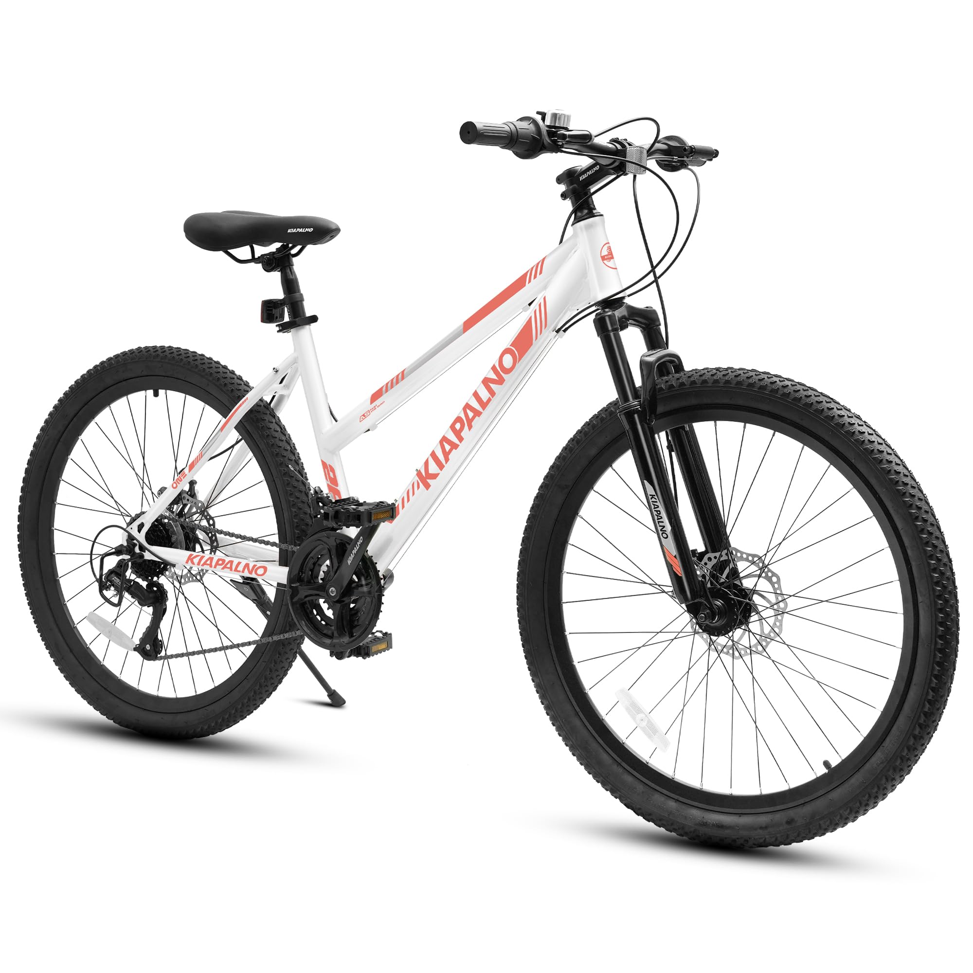 24/26 Inch Mountain Bike for Women Girls, 21-Speed Mountain Bicycle with Disc/V-Brakes and Front Fork Suspension, Carbon Steel Frame MTB Bike