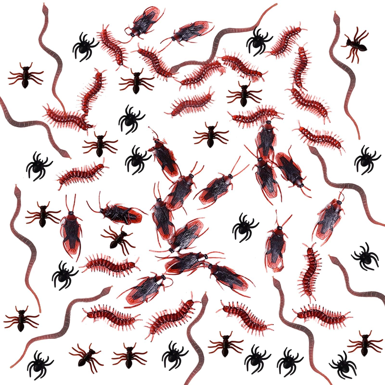 SSKHE 100Pcs Plastic Realistic Fake Bugs Insects Toy Set