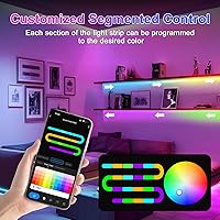Vista 3 de Tira de luces LED COB de 32.8 pies (32.8 ft), 720 LEDs/m, luces RGB inteligentes que funcionan con Alexa/Google Assistant y Tuya/aplicación Smart