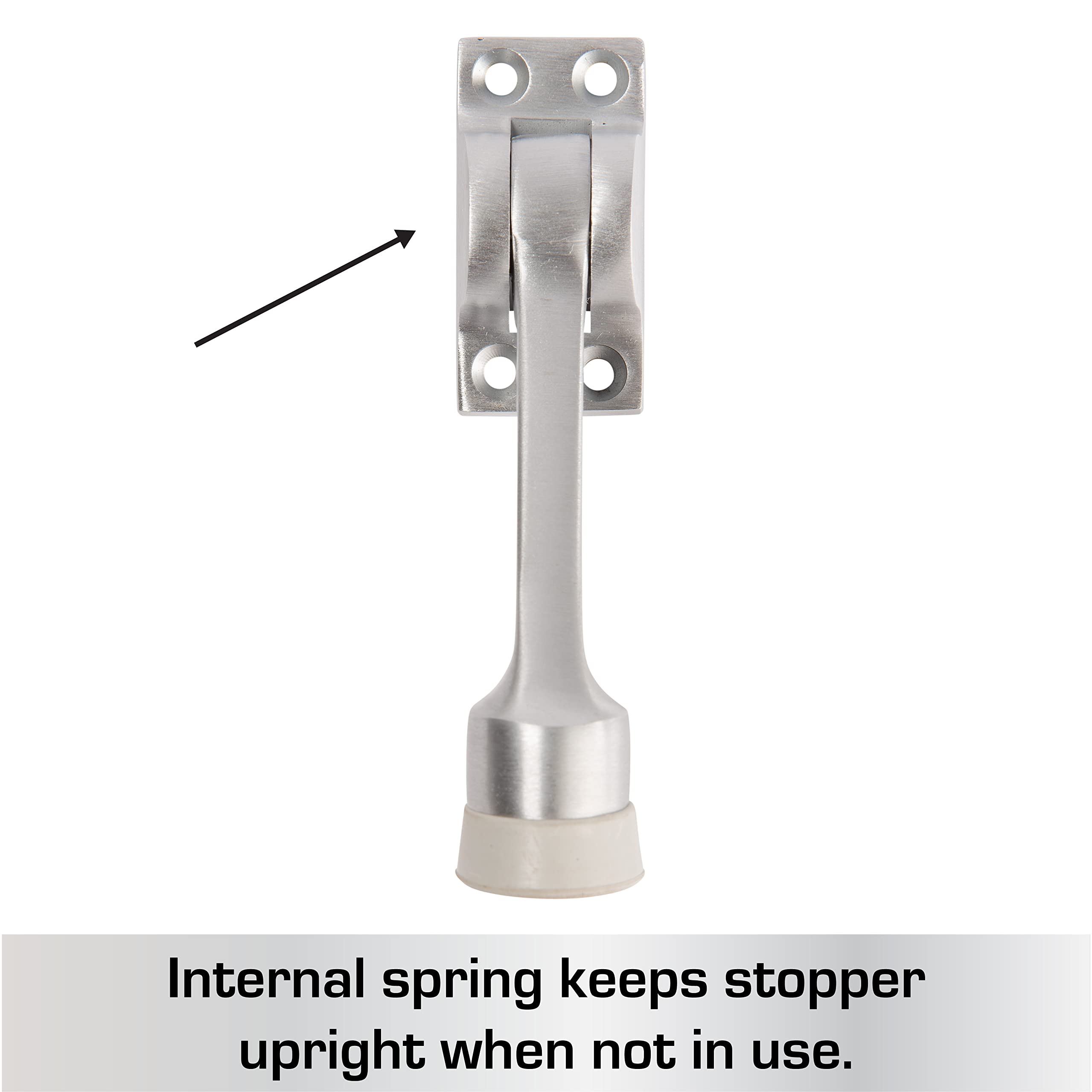 BRINKS Commercial 4-Inch Kick-Down Door Stop – Satin Chrome, Protects Doors & Walls, Easy Install - View #11