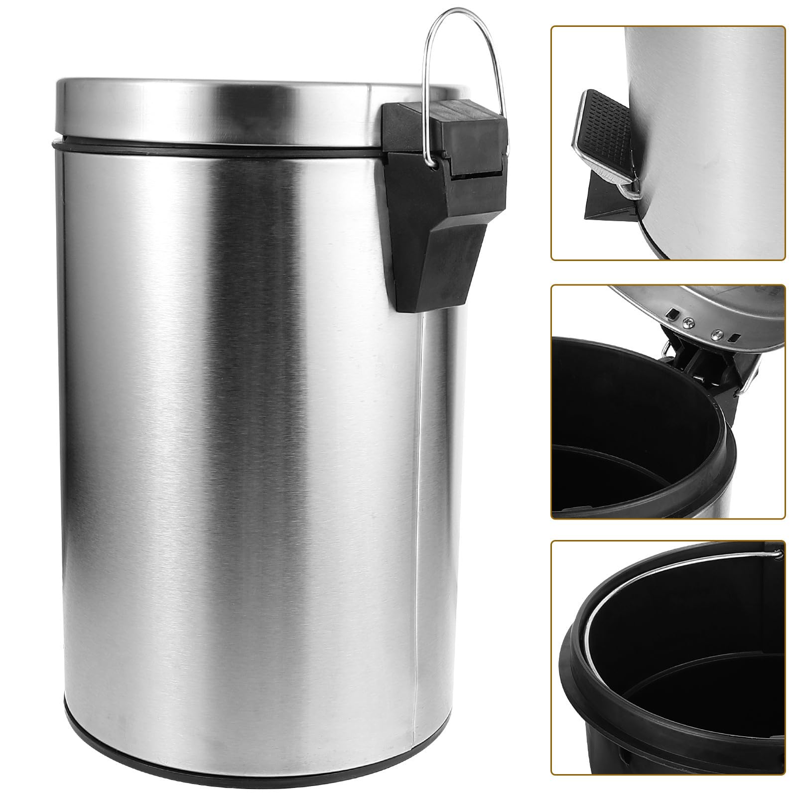 7l Edelstahl Mülleimer mit Deckel und Tretmechanismus Großer Küchenmülleimer mit Wiederverwendbarem Design Vielseitiger Abfalleimer für Küche und Büro