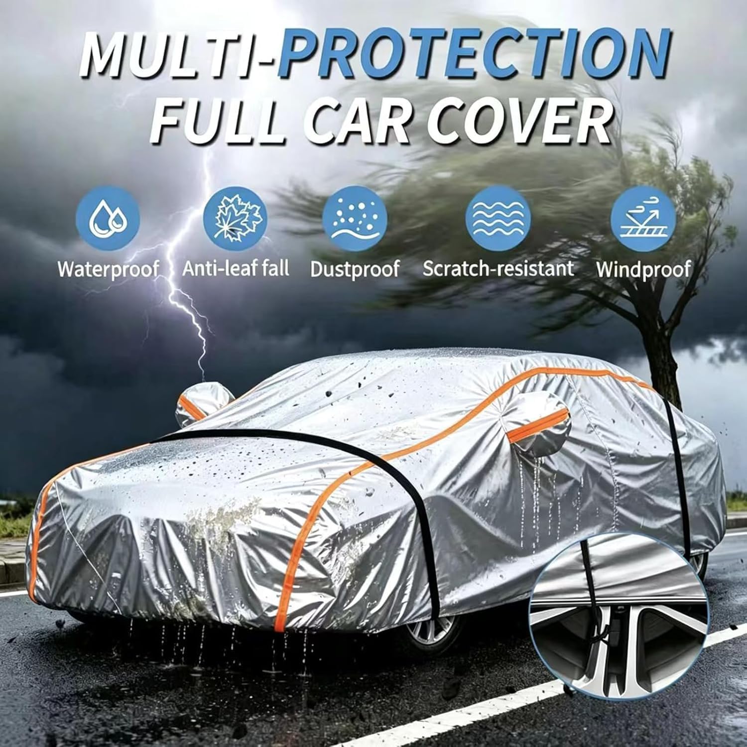 Autoabdeckung Wasserdicht für Opel Cascada, Auto Abdeckplane Vollgarage Autoplane für Outdoor, wasserdicht atmungsaktiv gegen Regen Schnee Staub UV