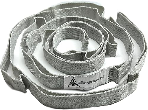 Vista 8 de Correa de estiramiento con bucles para yoga, correa de estiramiento para terapia física, correa de ejercicio no elástica para pilates, danza