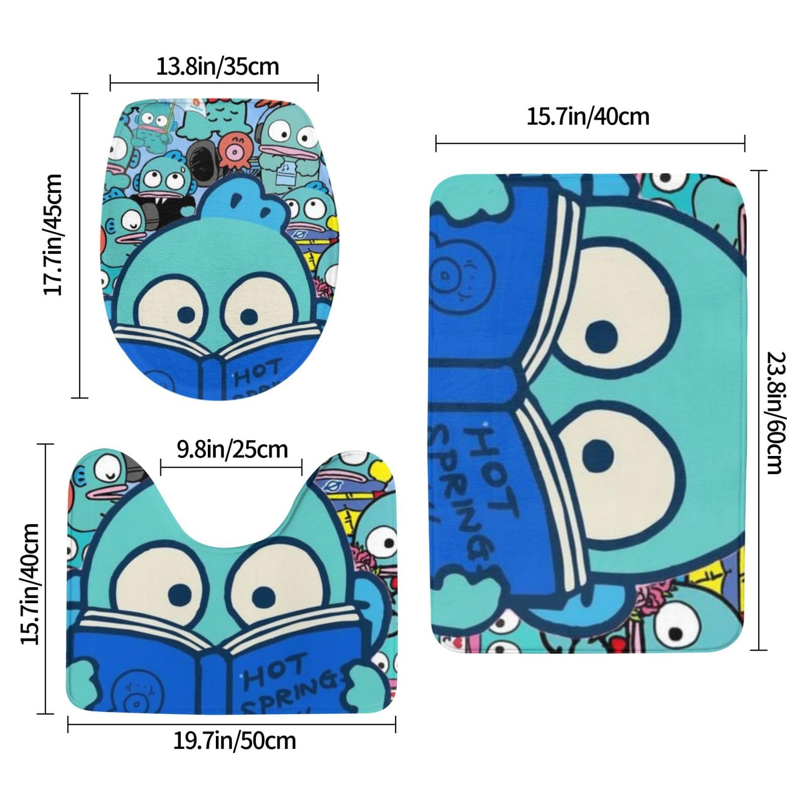 Amazon｜ハンギョドン (1) 3点セット トイレマット フタカバー 便座