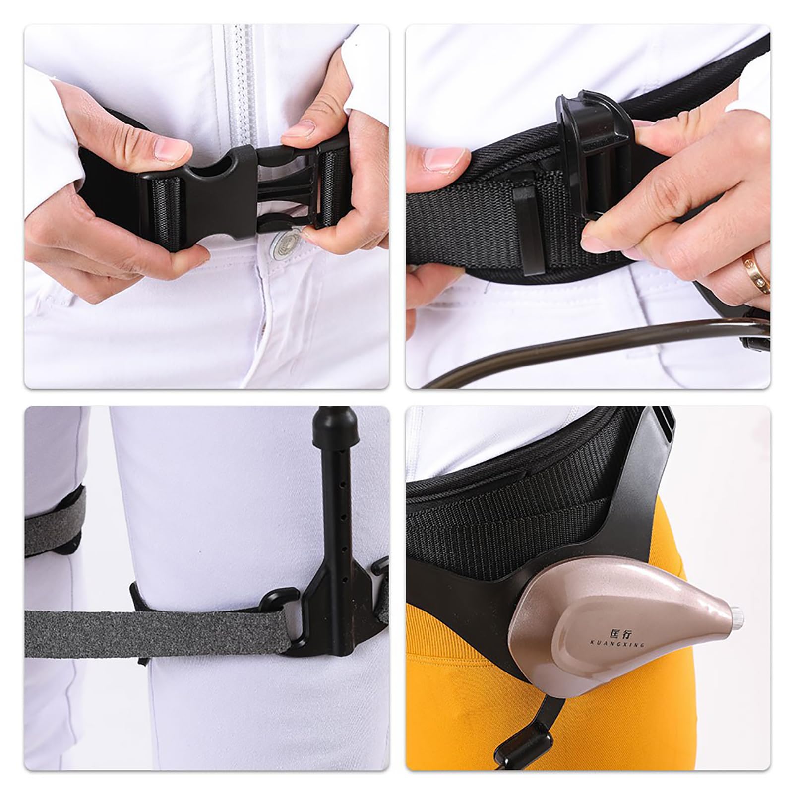 Dispositif de Marche exosquelette, déambulateur de rééducation à Trois Niveaux réglables, Assistance à la Marche à 50%, Facile à Porter, pour Les Personnes âgées/handicapées Left+Right
