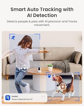 REOLINK 4MP 2K Indoor Camera E1, Plug-in WiFi 6 Security Camera