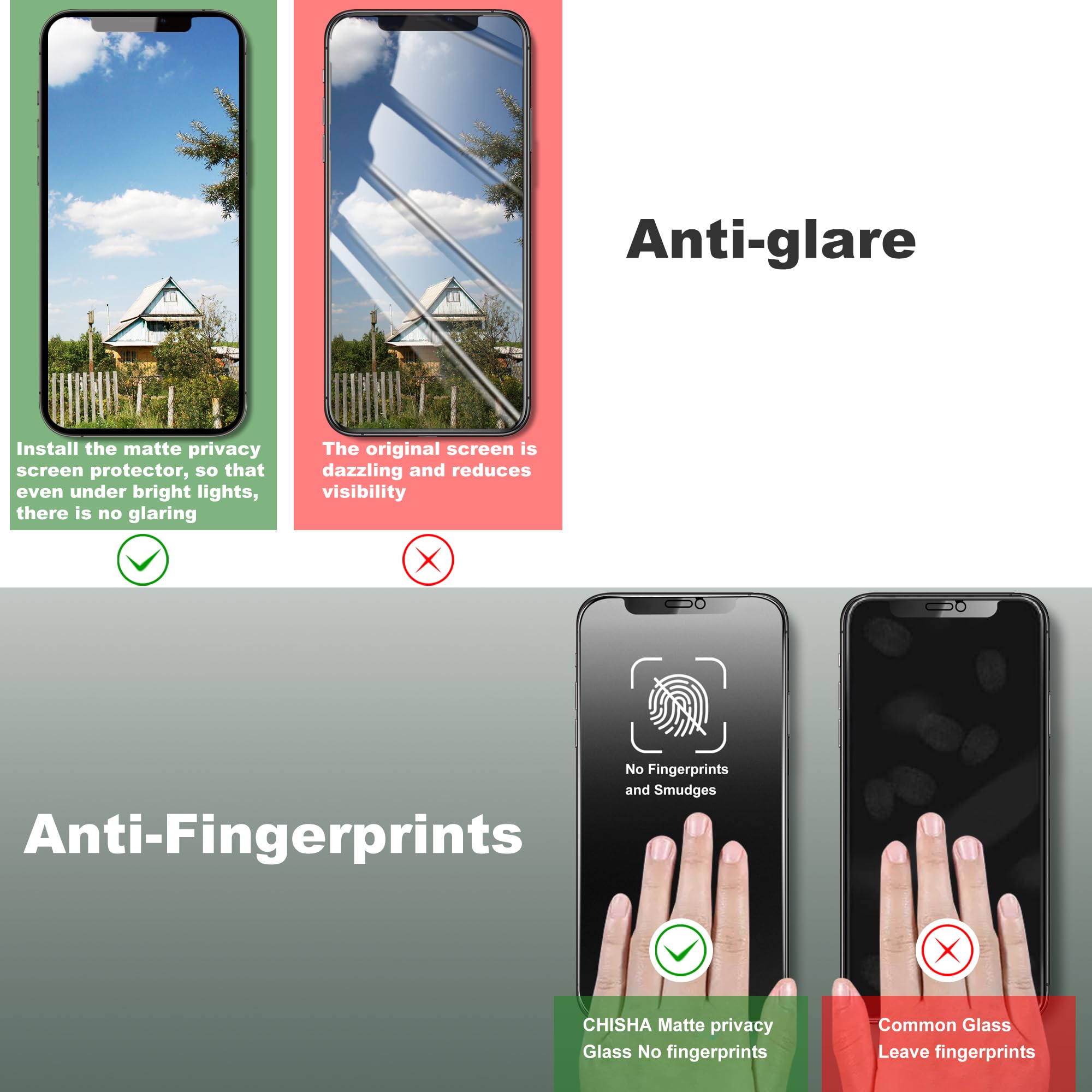 Paquete de 2 protectores de pantalla de privacidad mate para iPhone 11 Pro Max y iPhone XS MAX de 6.5 pulgadas, eliminación automática de polvo, sin burbujas, película de vidrio templado