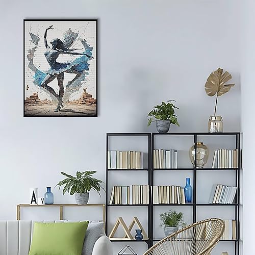 Miniatura 4 de Kit de números de bailarina de pintura de diamante 5D para adultos y niños, bordado de punto de cruz, kit de diamantes para manualidades, decoración