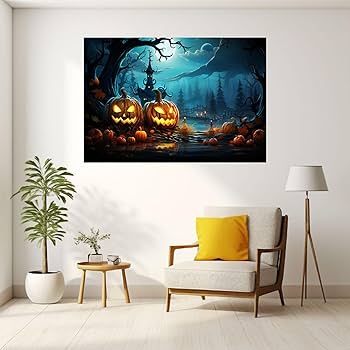 Amazon.co.jp: JOSUE ハロウィンのかぼちゃ 絵画 アートパネル