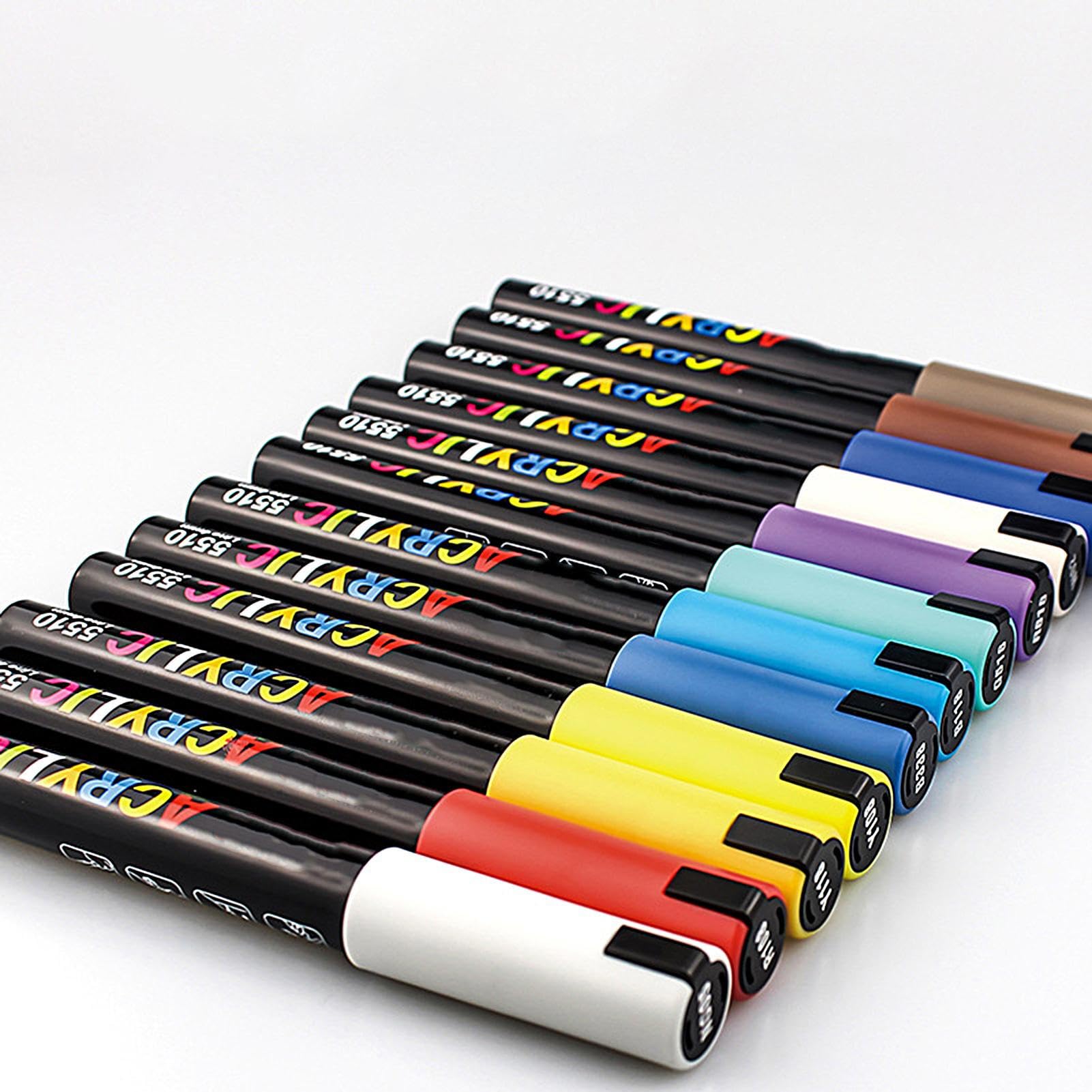 Acrylmalstifte, schnell trocknende Kleidungsmarker, Leinwand Stoff | Malmarker, wasserdichte Beschichtung, 48 Farben Marker für Felsmalerei, Acryl-Marker mit extra feiner Spitze zum Malen