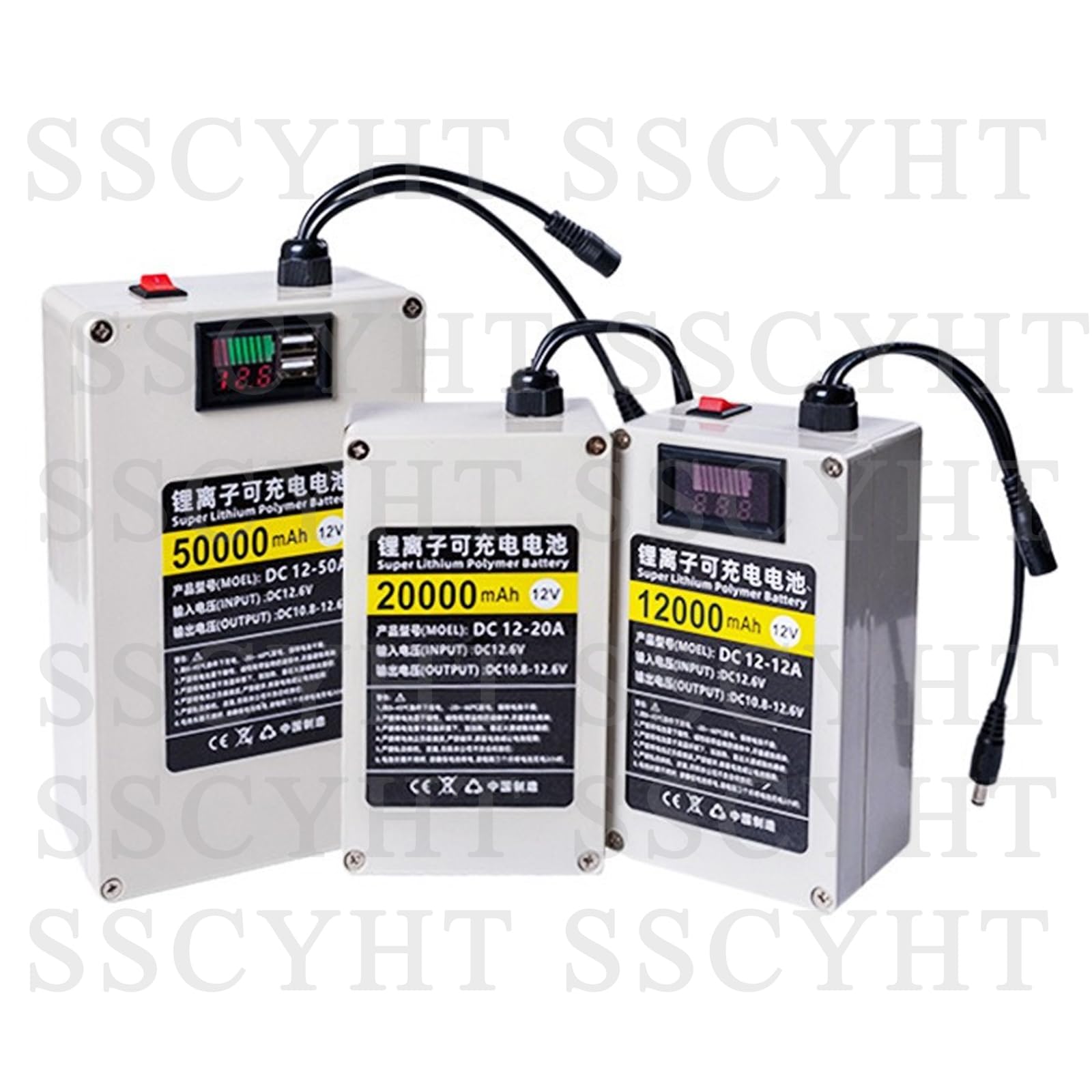 Tragbarer Lithium-Akku 12V 10,4Ah 12Ah 20Ah 30Ah 40Ah 50Ah LiPo-Akku mit BMS für 12-Volt-Motoren, Ersatzteilset