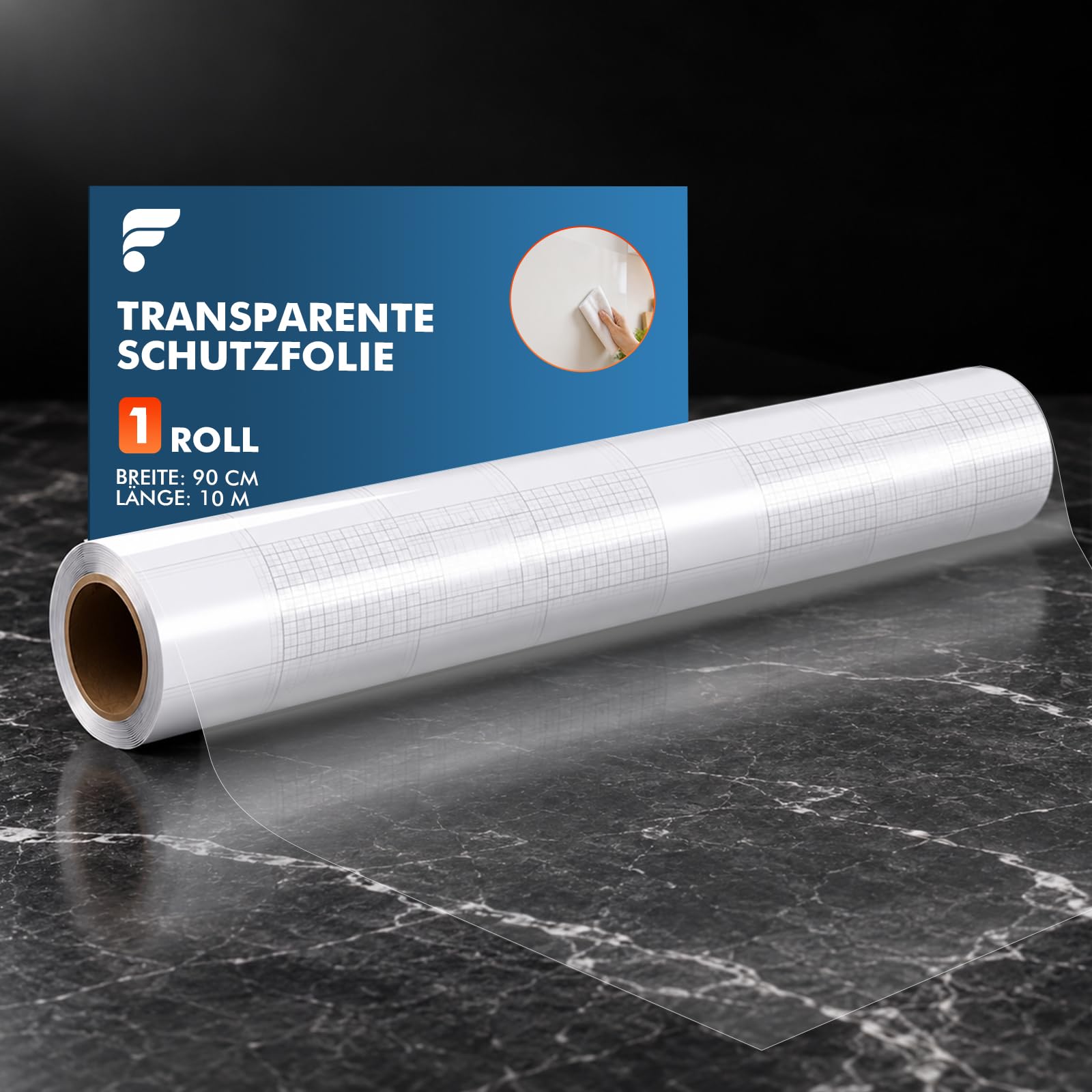 shinfly Spritzschutz Küchenrückwand, 90X1000cm Klebefolie Transparent