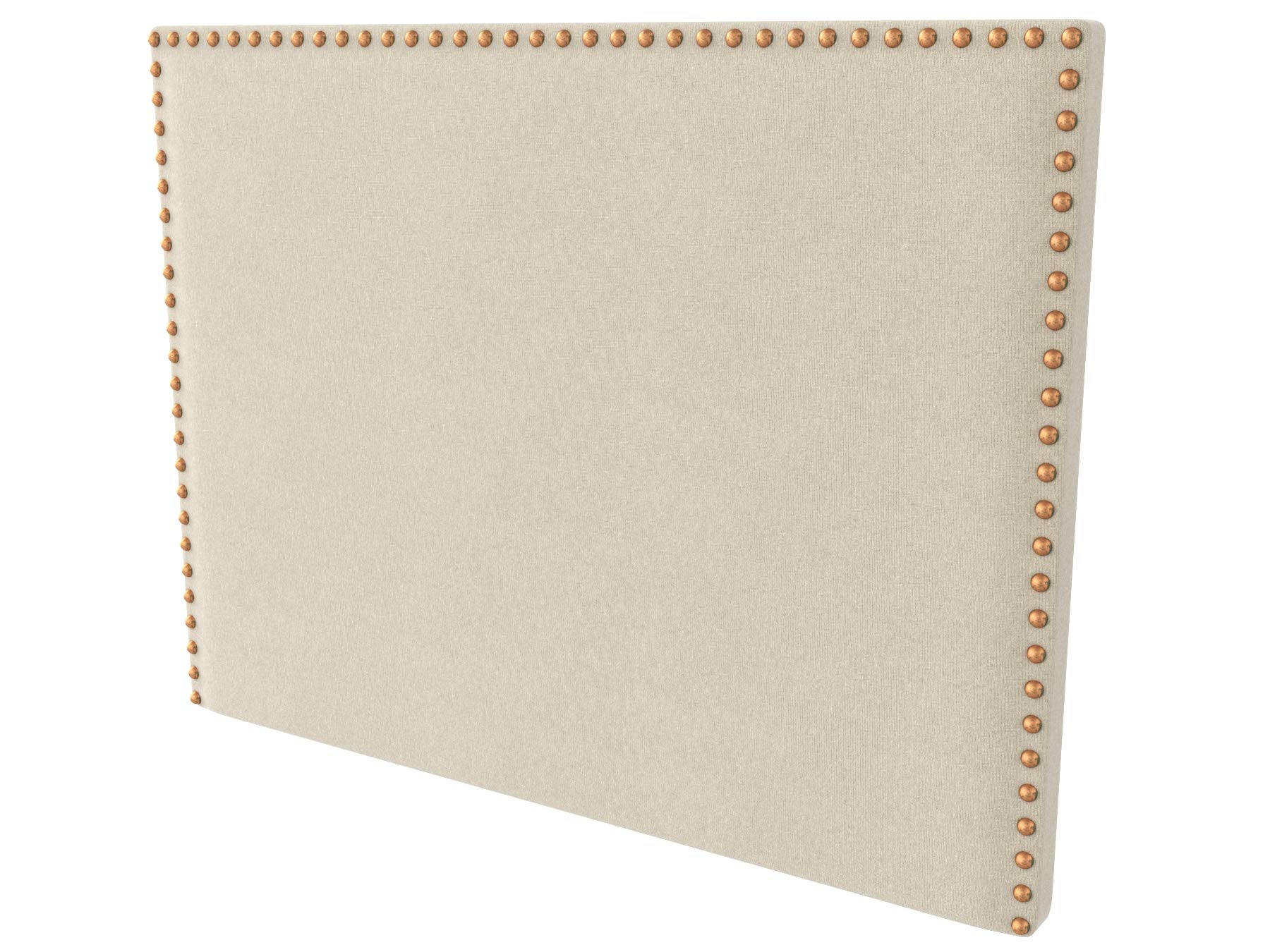 LA WEB DEL COLCHON - Cabecero tapizado Tachuelas para Cama de 150 (160 x 120 cms) Beige Claro Textil Suave | Cama Juvenil | Cama Matrimonio | Cabezal Cama |