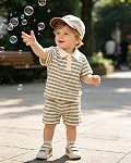 Xumplo Baby Boys Outfits Infants Short Sleeve Polo Shirt and Shorts Sets Toddlers 2-Piece Striped Summer Clothes