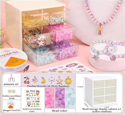 Miniatura 2 de Kit de 300 piezas de joyería de cuentas para niños, kit de cuentas de bricolaje para niños y niñas con perlas de concha de mar y cuentas del océano