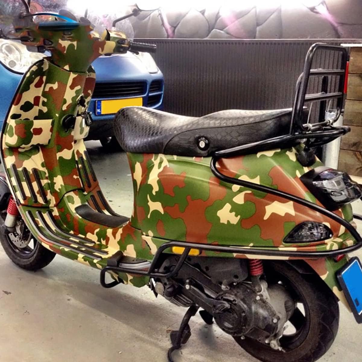 Queenbox 5x32.8ft Gloss Camouflage Car Vinyl Bubble Free Air Release Camo Self Adhesive Wrap Film Automotive, 2