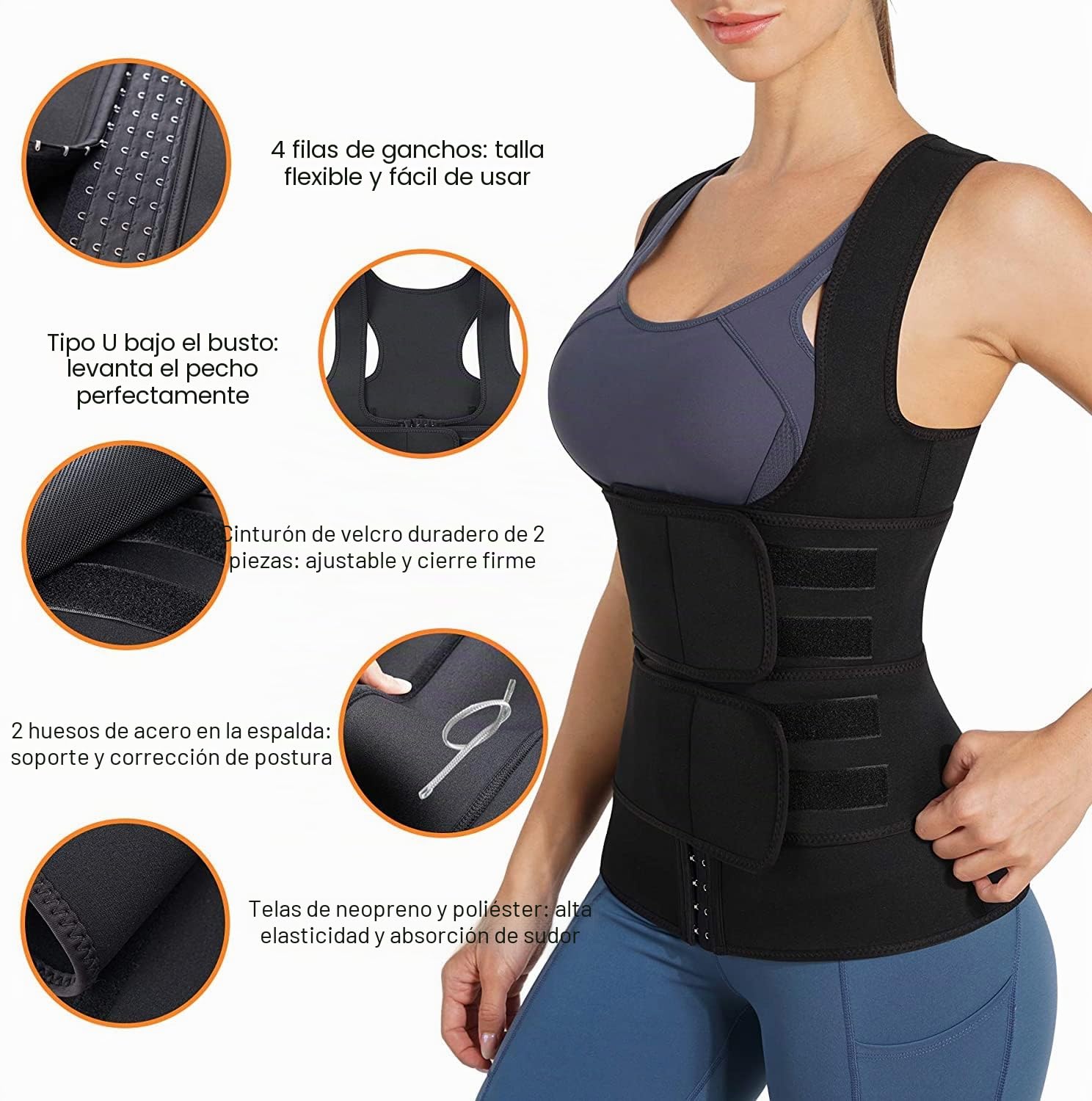 KUMAYES Fajas Reductoras Mujer Neopreno Sauna Adelgazantes Abdominal Camiseta Sudoración Compresión para Deporte Fitness Tank Top