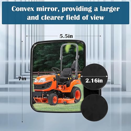 Miniatura 6 de Espejos Magnéticos para Tractor Pbsee, Espejos Retrovisores con Imán Fuerte Compatibles con Mahindra, Kubota, John Deere y Lawn Mover, Accesorios