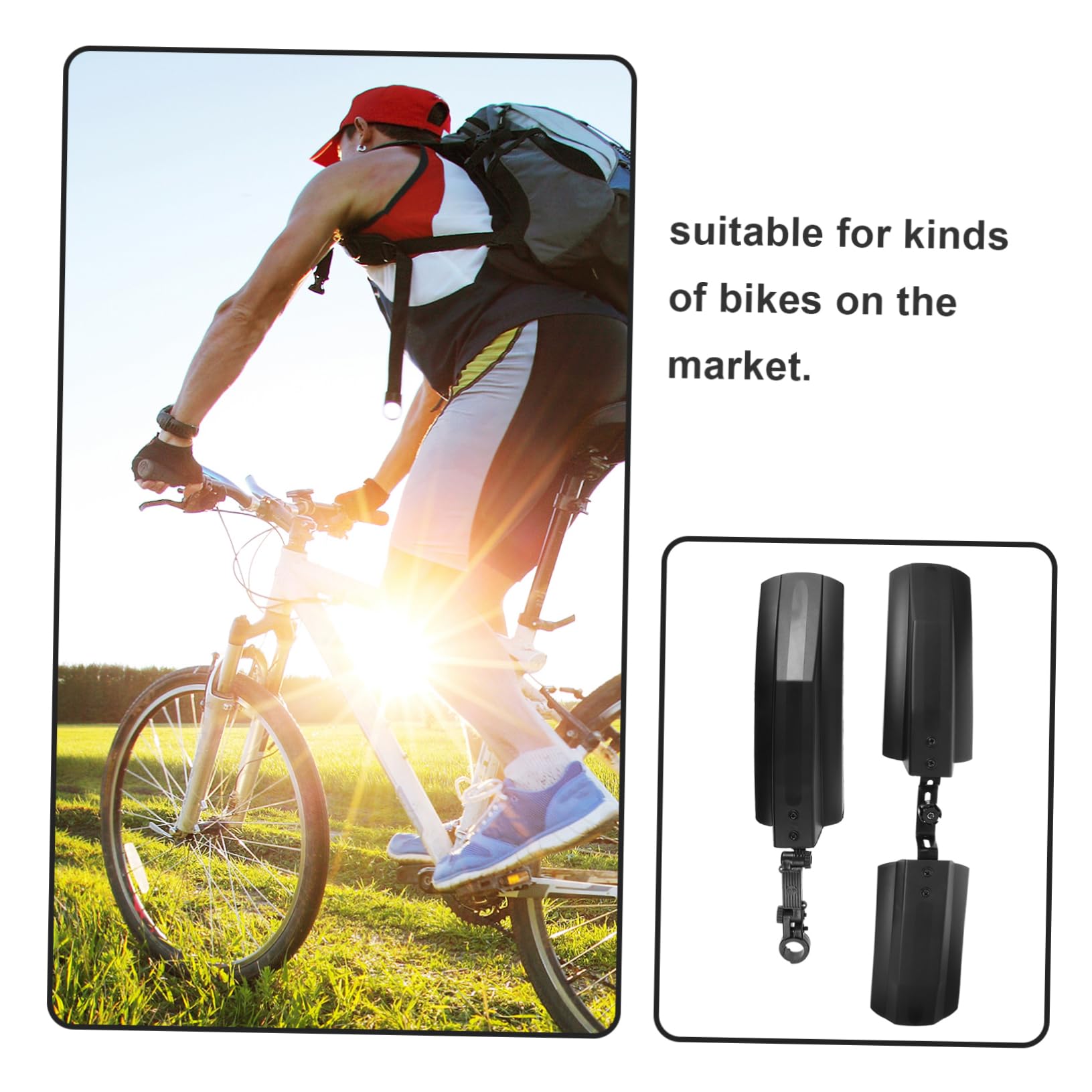 Mipcase Garde-Boue Vélo Garde-Boue De Protection Garde Boue Avant Vélo Garde Boue Vélo Gel Protection du Cadre De Vélo Garde-Boue De Vélo Portable Doublure Film Black Plastique