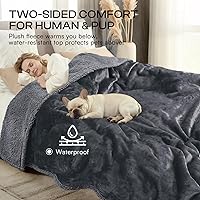 Vista 45 de Cobija impermeable para mascotas, a prueba de líquidos y orina, para sofá, cama, sillón, reversible, vellón, forro polar, protector de muebles