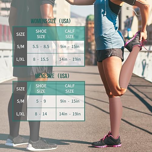 Miniatura 125 de Paquete de 3 pares de calcetines de compresión médica para mejorar la circulación de mujeres y hombres, para correr, hacer deporte y amamantar