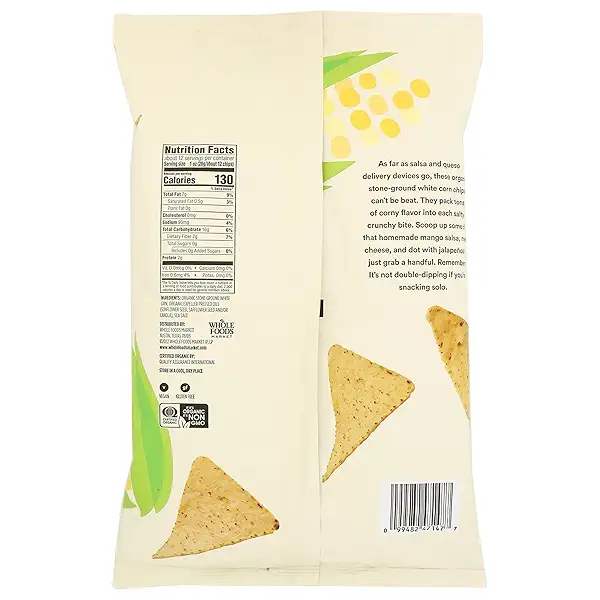 Organic White Corn Tortilla Chips, 12 Ounce 2