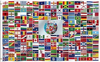 ANLEY Fly Breeze 3x5 Feet Global World Flag - Vivid Color and Fade Proof - Canvas Header and Double Stitched - 216 International Country Flags Polyester with Brass Grommets 3 X 5 FT