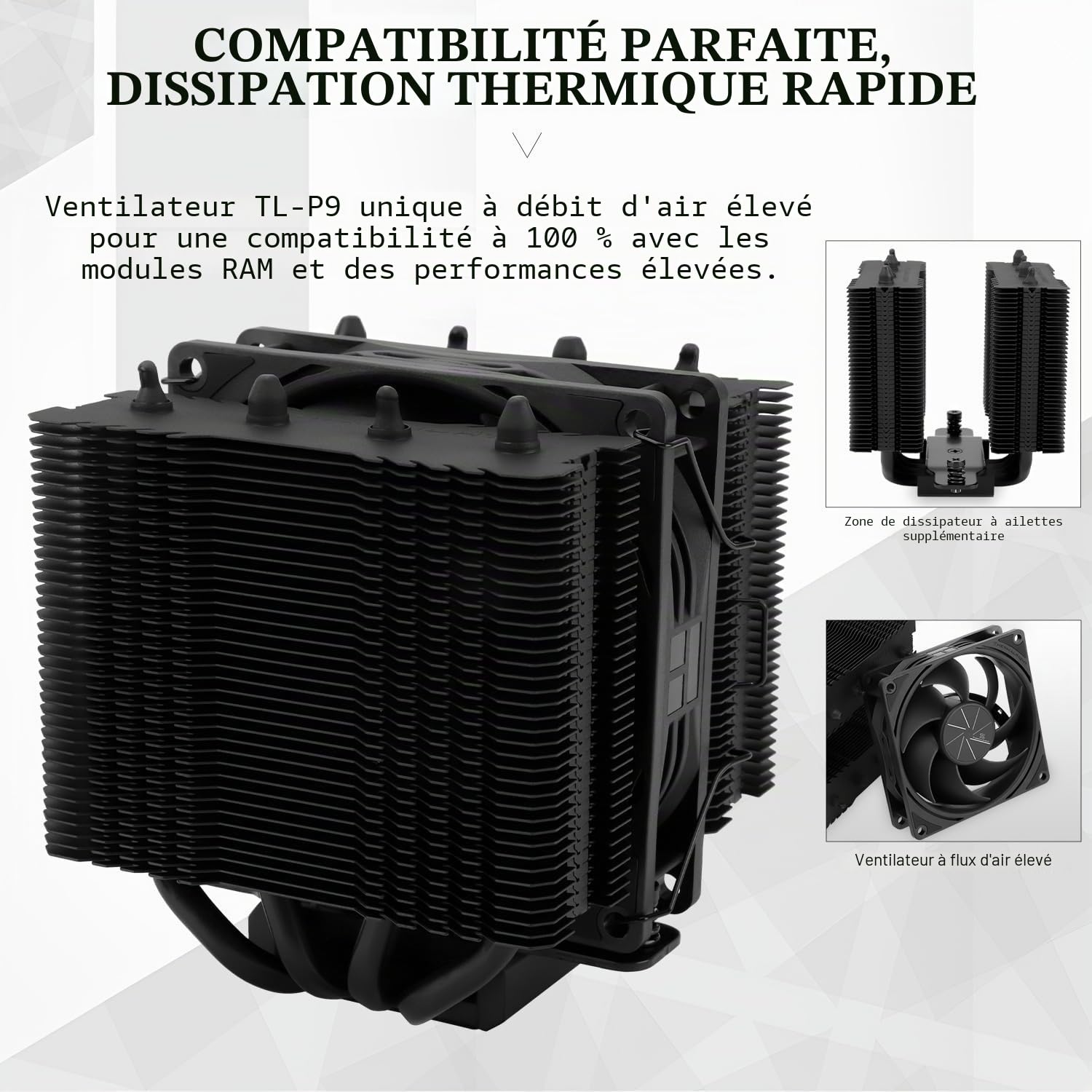 Thermalright Assassin 90 SE, refroidisseur d'air double tour, ventilateur de processeur 110 mm, AMD AM4 AM5/Intel LGA 1851/1700/115X/1200 (PA90SE, noir)