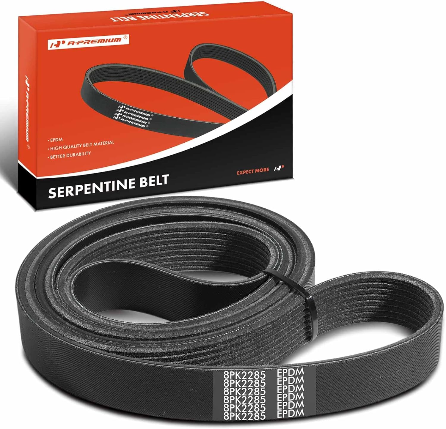 A-Premium Serpentine Belt 89.79 In For Ford, Mercury, Freightliner, IC Corporation, Sterling Truck & International Cars - Thunderbird 89-95, Cougar, Condor, RE Commercial & More