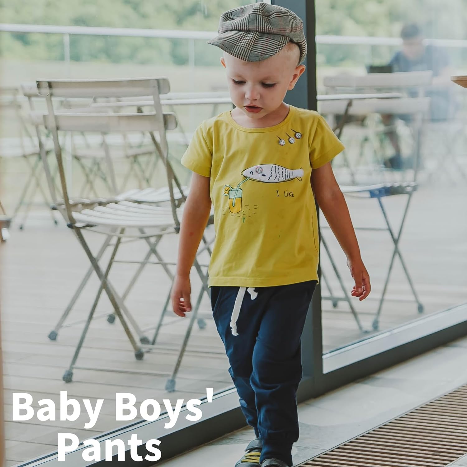 Boy's 2-Pack Pants, Toddler Cotton Pull on Jogger, Kids Dinosaur Drawstring Elastic Sweatpants - Image 2