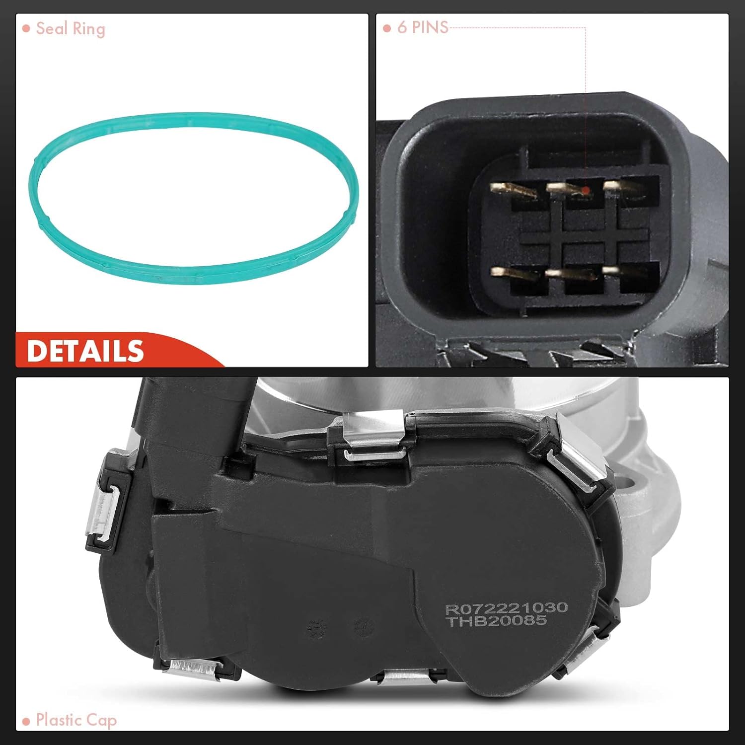 A-Premium Electronic Throttle Body Compatible with Buick Lucerne 2006-2011 & Cadillac DTS 2006-2011, SRX 2007-2009, STS 2007-2010, XLR 2007-200, 4.6L V8 engine, Replace# 12615495, 12602800