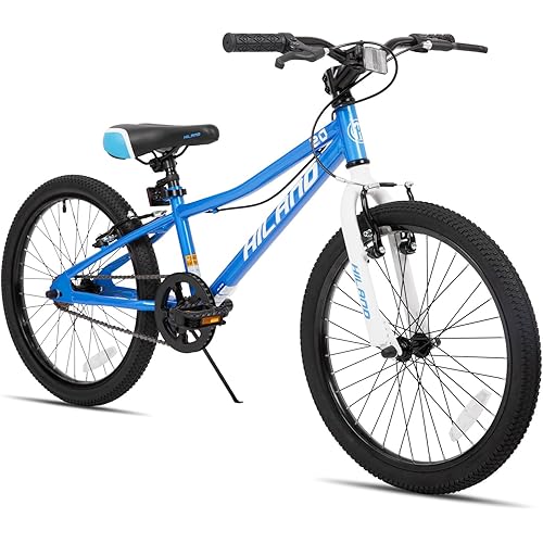 Hiland 20 24 Inch Mountain Bike for Kids Age 5 + Year Old, Front Suspension Fork Kids' Bicycles for Boys Girls Multiple Colors