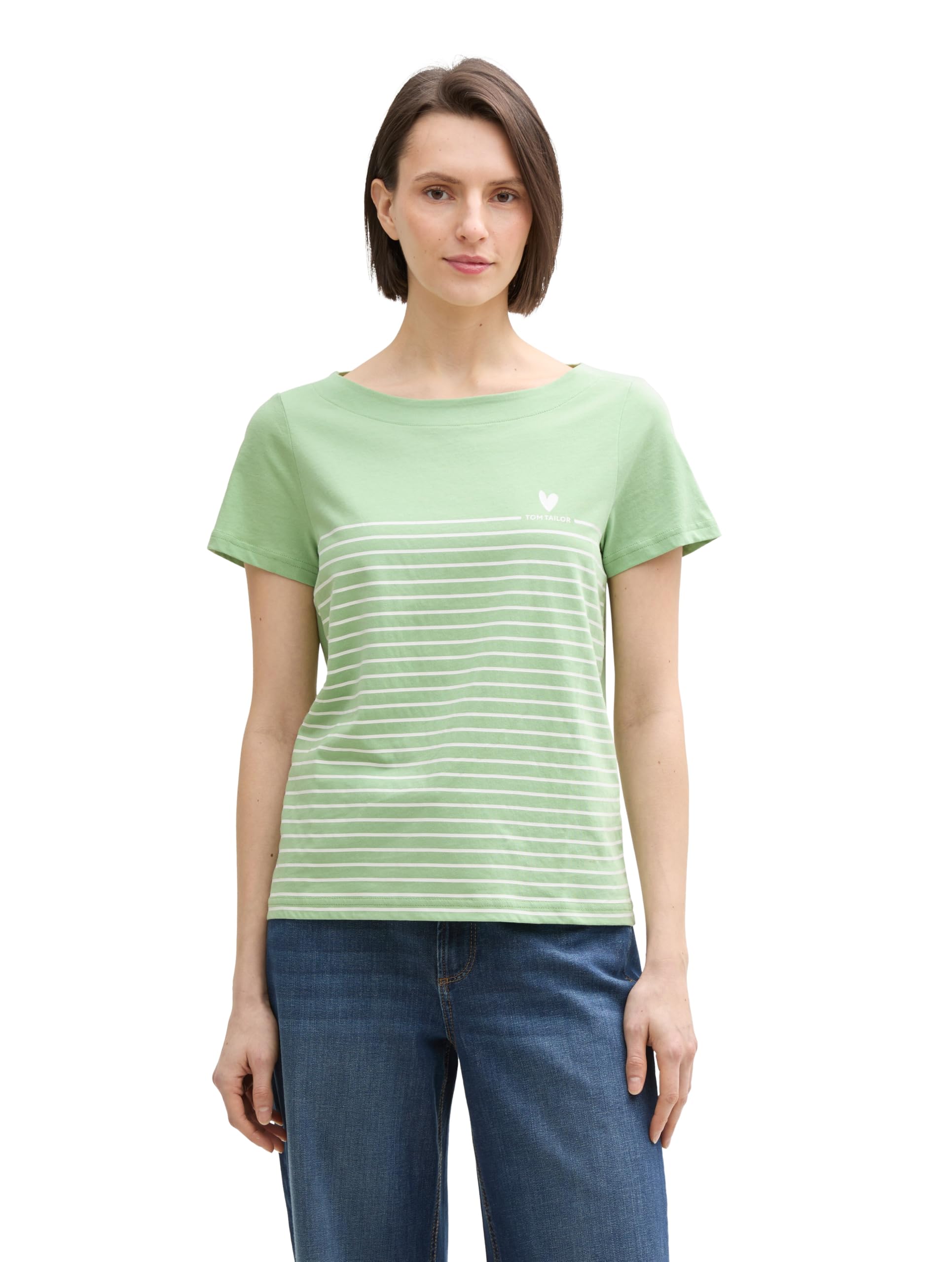 Tom Tailor Damen T-Shirt mit Streifenmuster