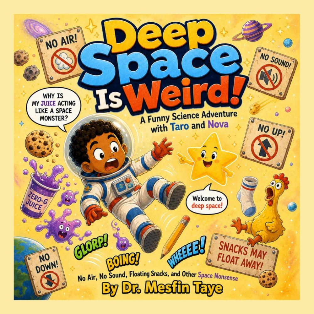 Deep Space Is Weird!: A Funny Science Adventure with Taro and Nova — No Air, No Sound, Floating Snacks, and Other Space Nonsense (Taro and Nova's Funny Science Adventures)