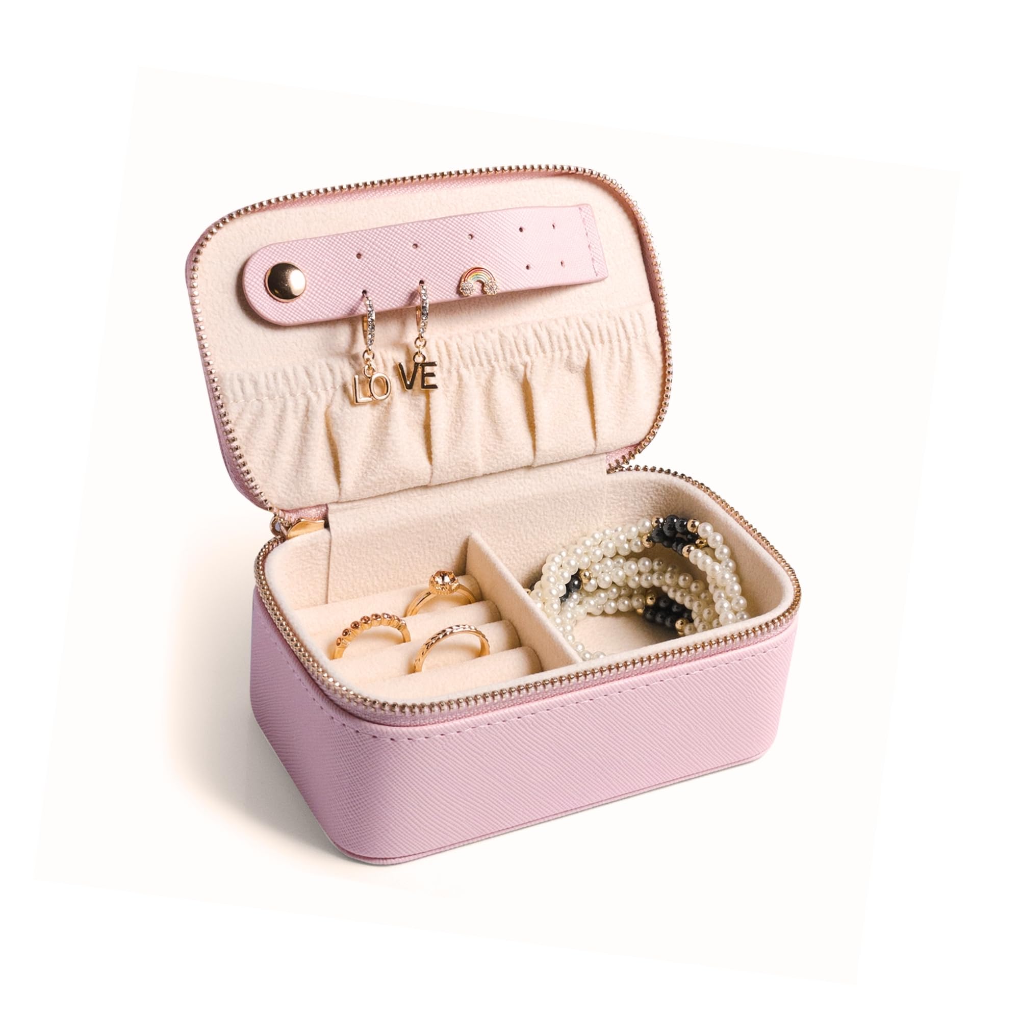 Personalized Initial Travel Jewelry Case - Monogram Custom Gifts For Women Bridesmaid Proposal Gifts Travel Jewelry Organizer Customized