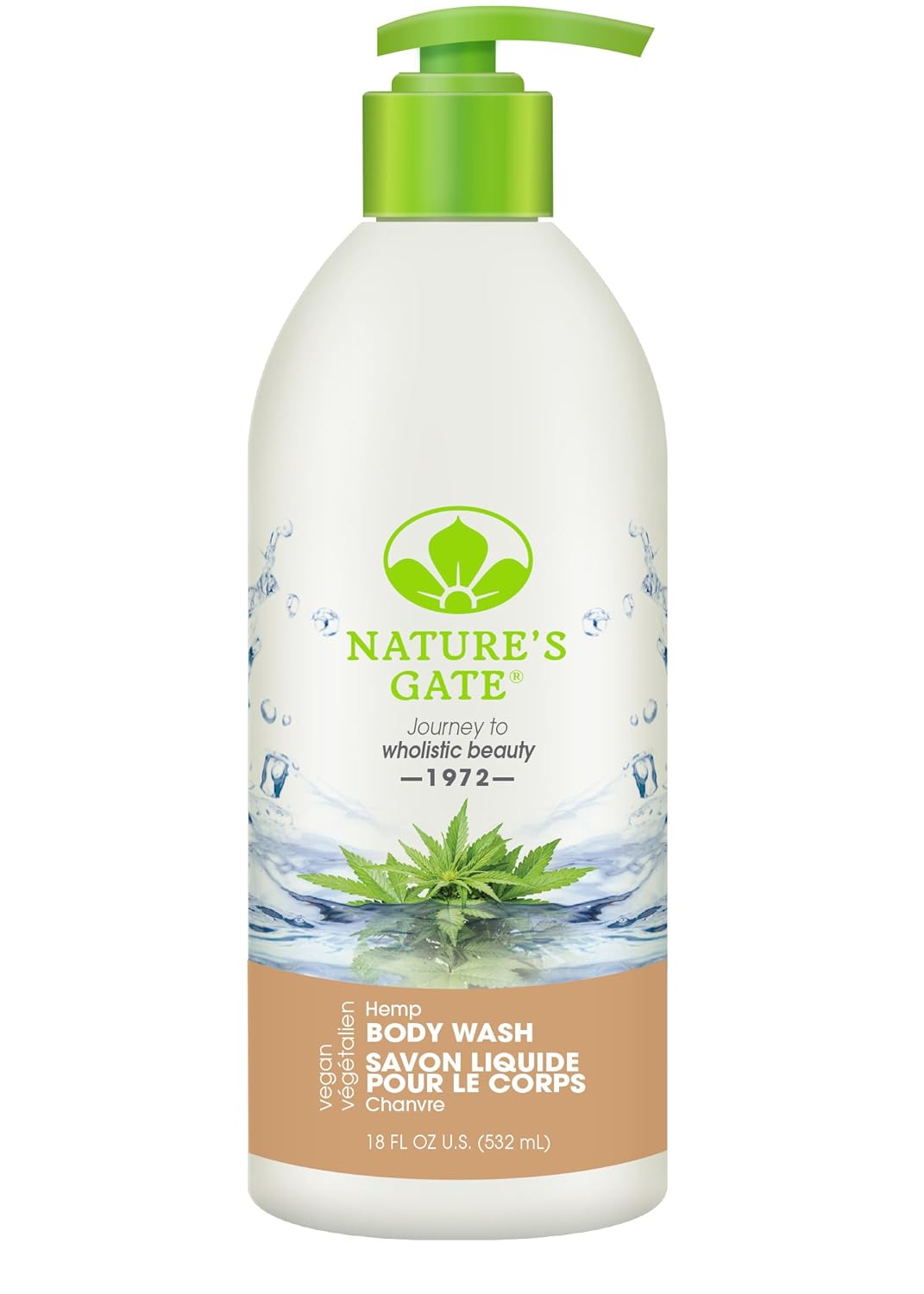 Nature's Gate Natural Hemp Velvet Daily Reviving and Refreshing Body Wash, Vegan, Gluten Free, Paraben Free, Sulfate Free, Phthalate Free, EDTA Free, Cruelty Free, 18 Fluid Ounce (Pack of 2)