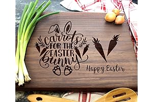 Personalized Cutting Board with Bunny and Carrots