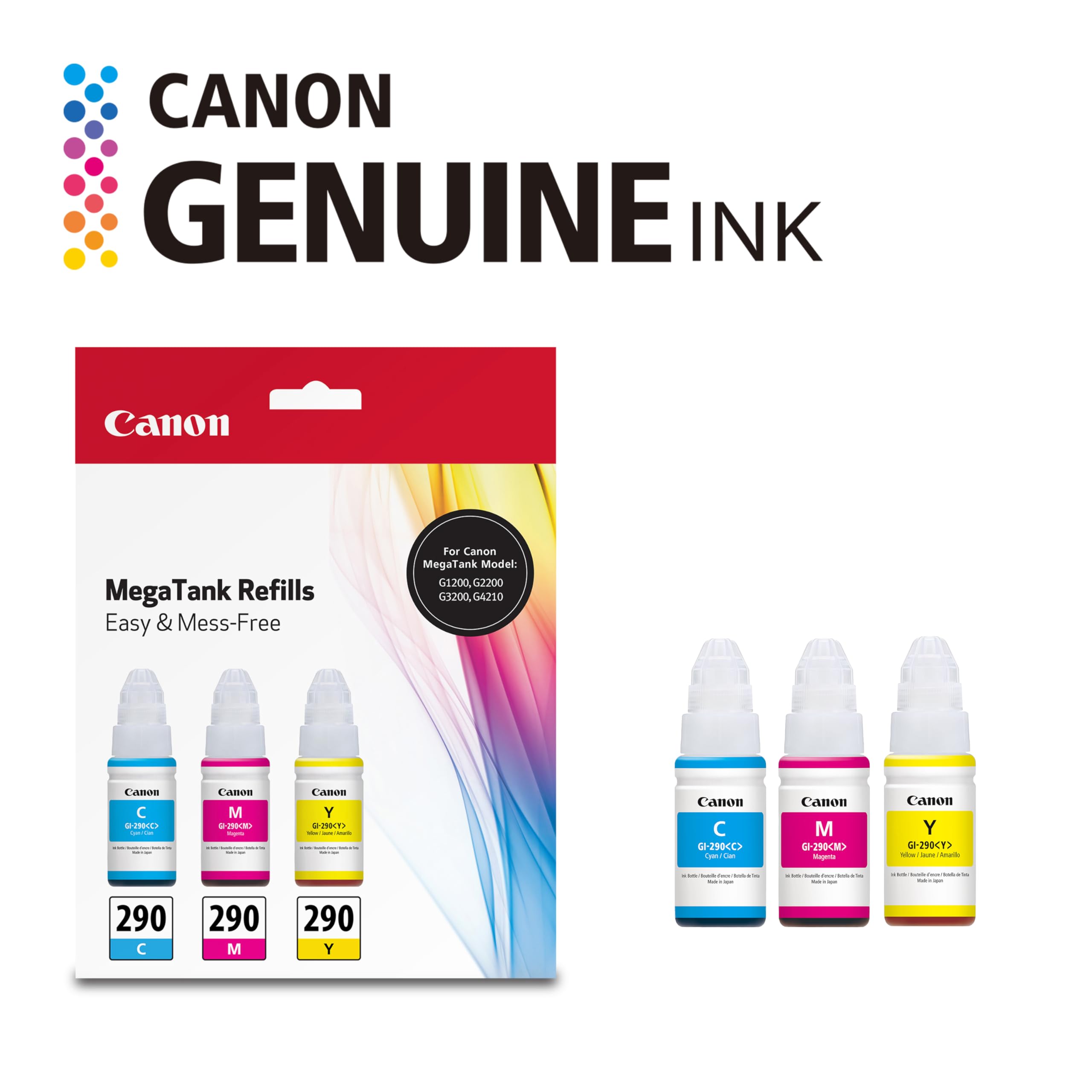 Amazon.com: Canon GI-290 Genuine CMY Ink Bottle Value Pack