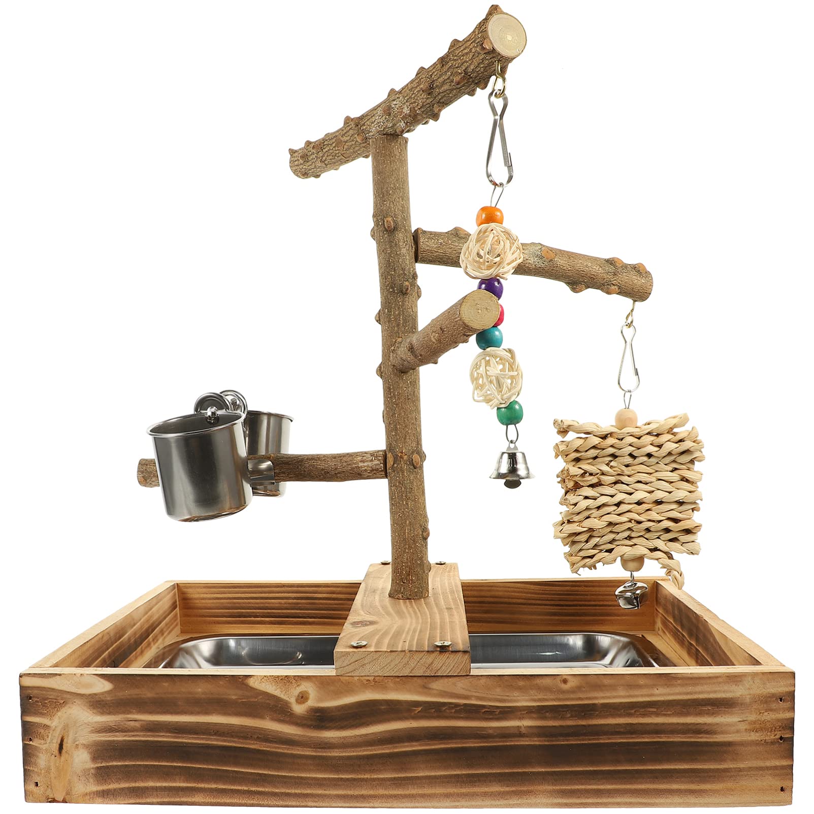 POPETPOP De Entrenamiento De Madera para Pájaros Soporte Resistente Al Desgaste para Cacatúas Juguete Interactivo para Loros Accesorio para Jaulas De Aves para Entrenamiento Casa