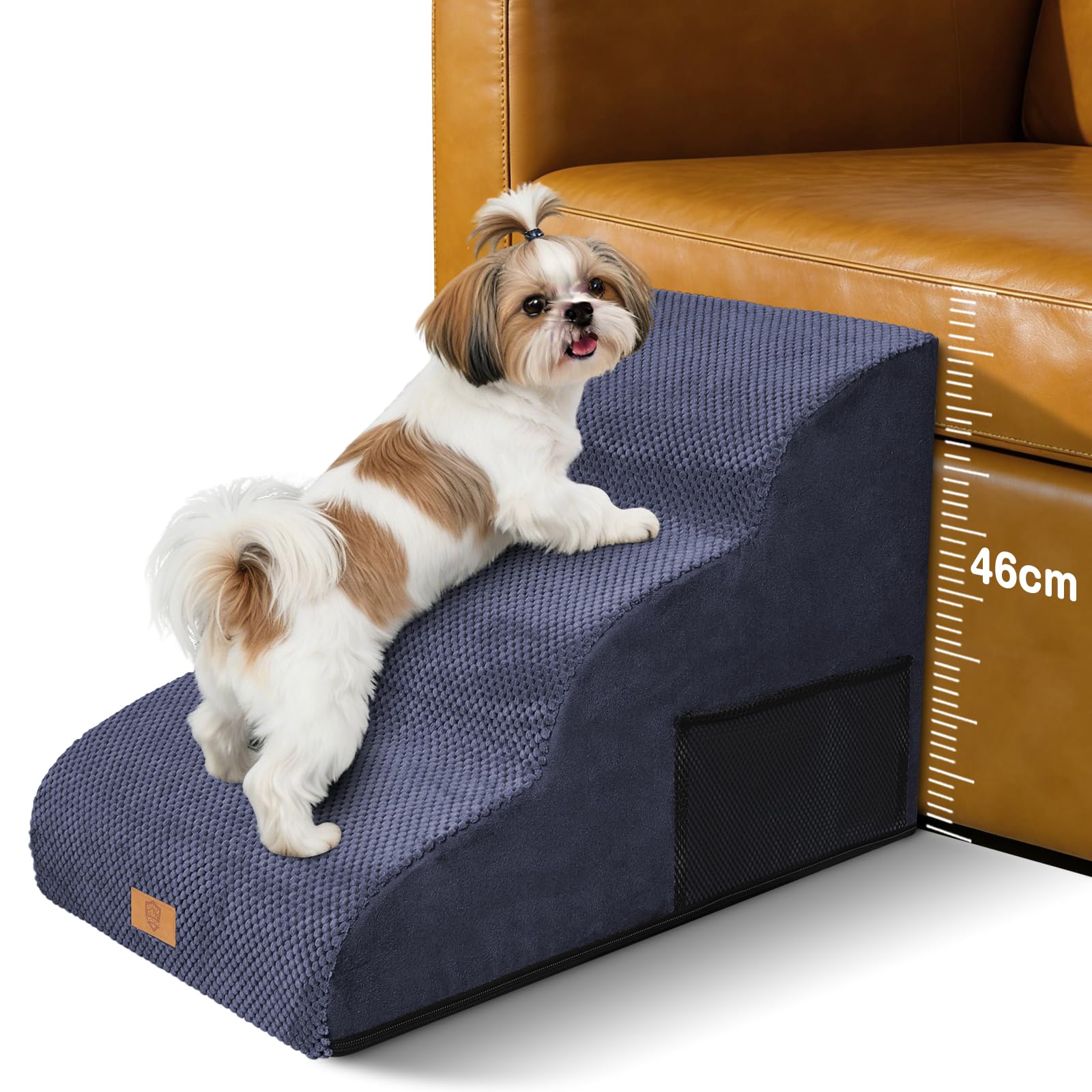 Escalier pour chien pour soulager les articulations avec mousse haute densité bleu
