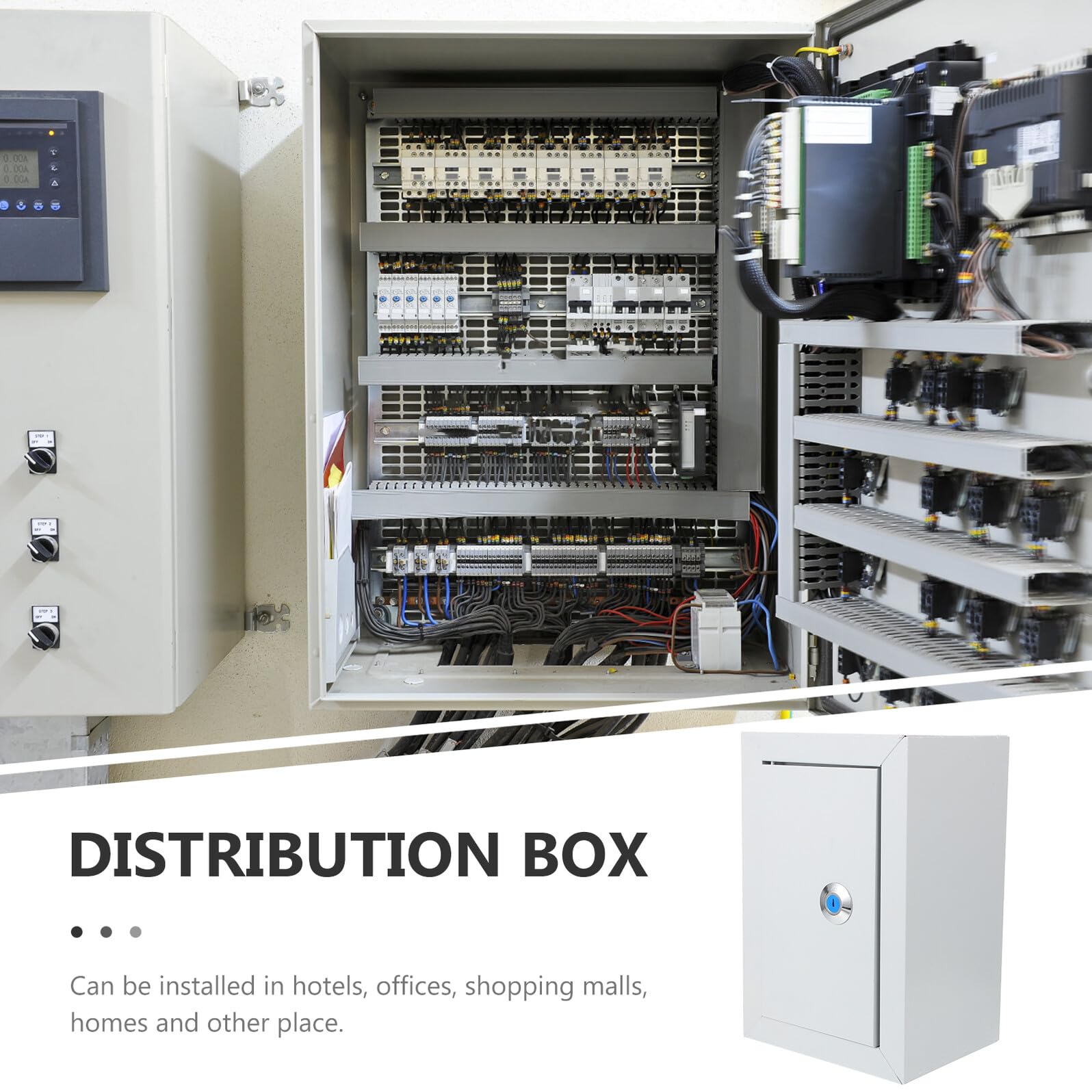 Scatola di Distribuzione da Parete in Ferro Bianco Installazione Facile e Collegamento Rapido per Centri Commerciali e Spazi Esterni