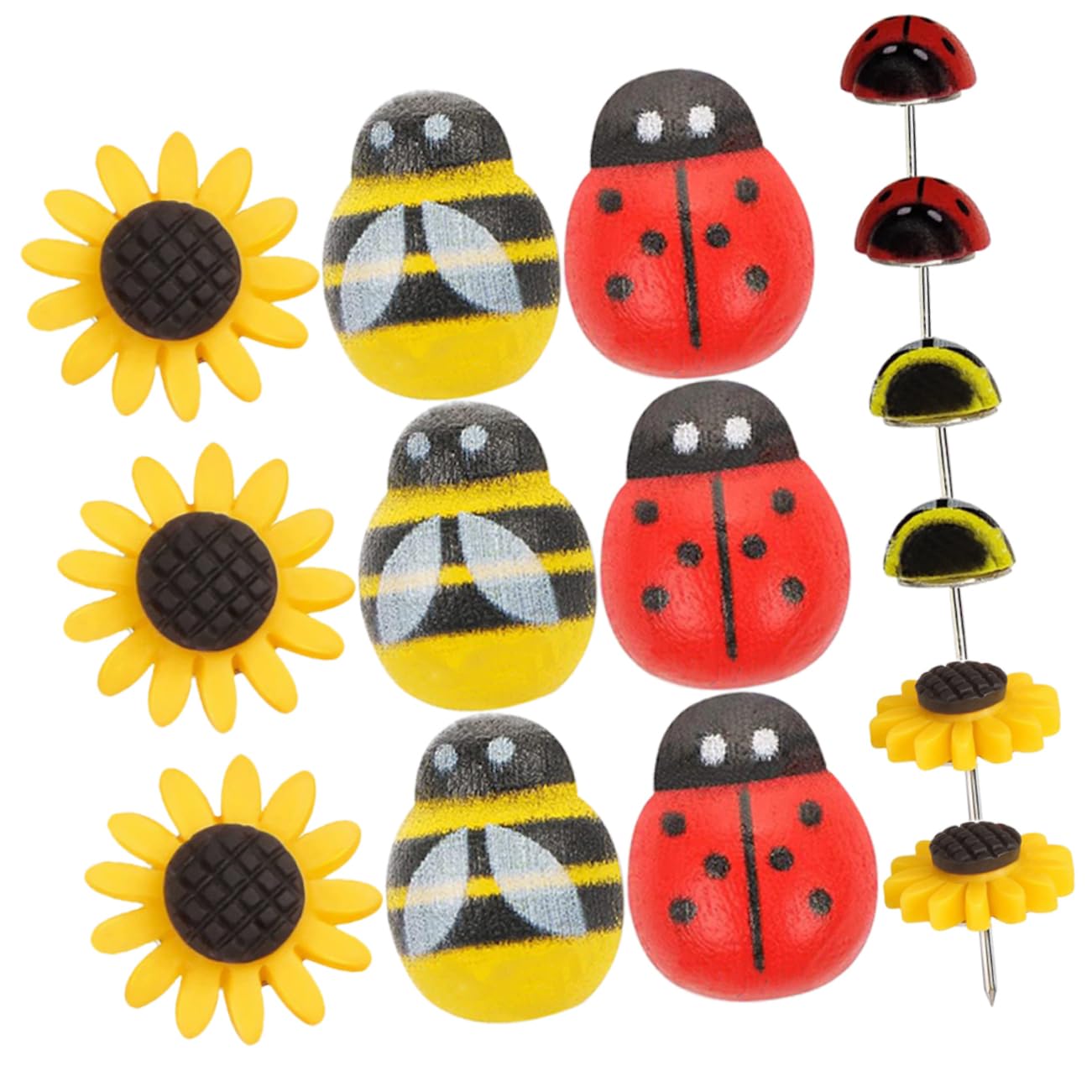 DOITOOL Chinchetas De Resina De Cartoon para Manualidades De Accesorios De Escritorio Coloridos Y para para Tableros Y 30 Piezas*4