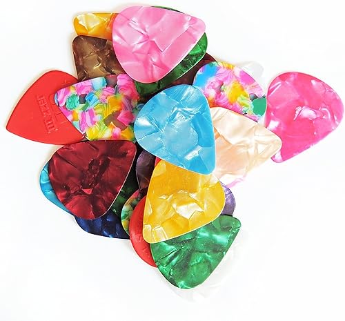 Wingostore Zelluloid Plektren Pack  0 46 0 71 0 96mm  sind dA nn  mittel  stark und extra 2pcs Jazz Plektren