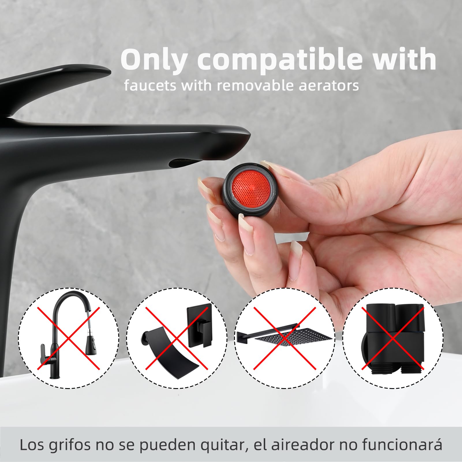 Tecmolog Desviador de Grifos Lavabos 22mm Adaptador Manguera Grifo Cocina Cromo SBA021C