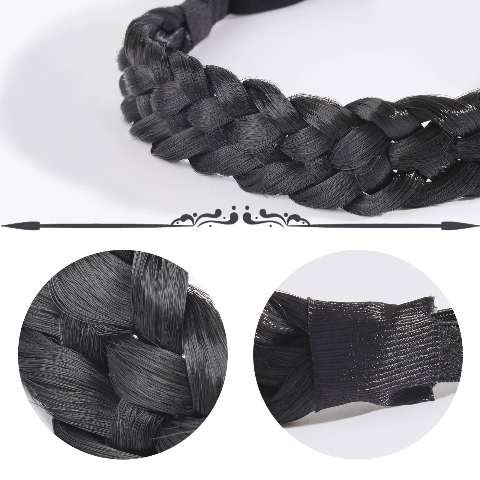 ヘアアクセサリー PERVERZE Braid Trim Knit Hair Band Black Amazon.com : Fumwase 5 Strands Synthetic Hair Braided Headbands