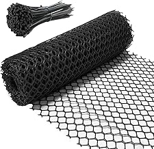 Lawn Protection Gate, 6 m x 40 cm, Mole Mesh, Plastic Mesh, Rabbit Wire, Tight Mesh, Plastic Fence, Poultry Fence, Protective Net, Breeding Net with 100 Cable Ties for Poultry, Garden, Balcony, Yard